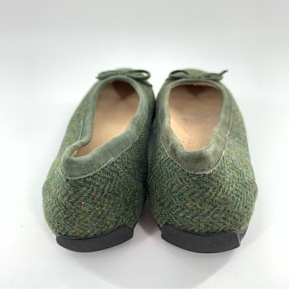 LL bean womens flats size 8 green tweed dark academia ballet balletcore - Picture 4 of 13